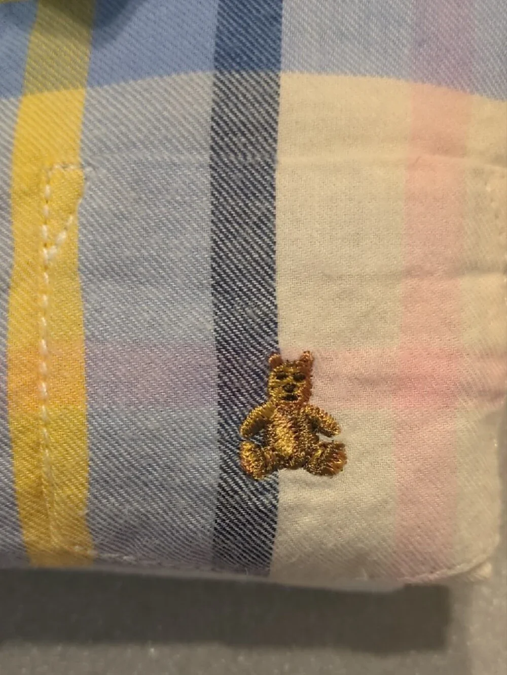 GAP Pastel Plaid Button-Front Onesie & Light Blue Tee Set
